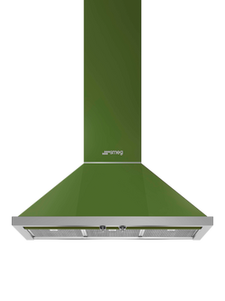 Smeg Portofino KPF9OG Chimney Cooker Hood, Olive Green, Olive Green