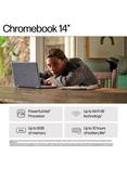 HP Chromebook 14a-nf0003na Laptop, Intel N100 Processor, 8GB RAM, 128GB, 14” Full HD, Glacier Silver