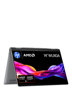 HP ENVY x360 14-fa0004na Convertible Laptop, AMD Ryzen 5 Processor, 16GB RAM, 512GB SSD, 14” WUXGA Touchscreen, Meteor Silver, Meteor Silver