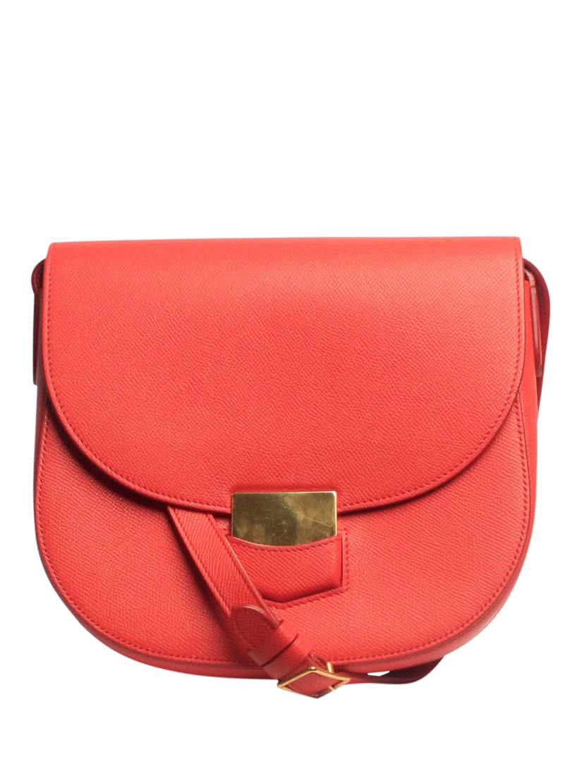 Pre-loved CELINE Trotteur Leather Cross Body Bag, Red