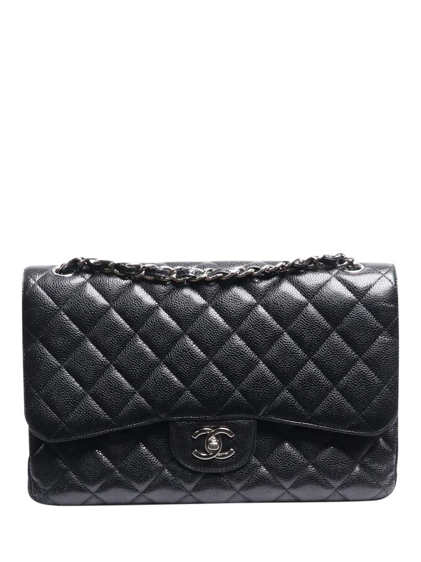 Pre-loved CHANEL 2012 Medium Caviar Classic Shoulder Bag, Black