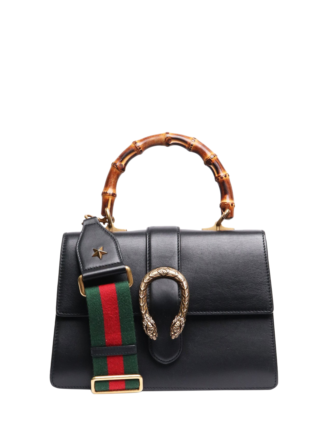 Pre-loved GUCCI Dionysus Bamboo Shoulder Bag, Black