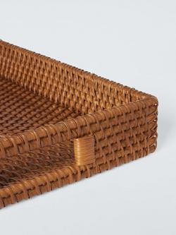 John Lewis Rattan Handled Tray, Natural - view 2, 