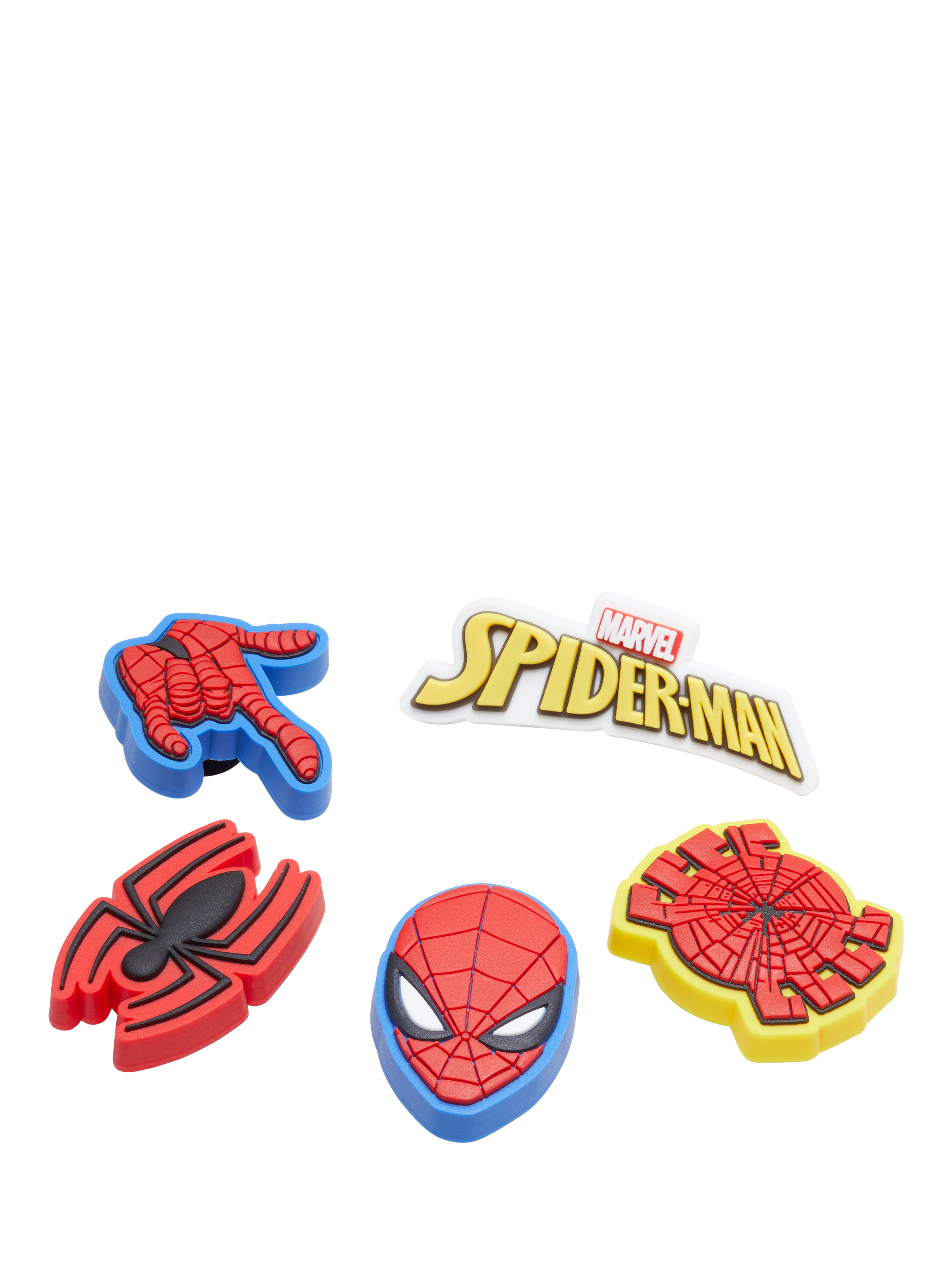 Product image 1 of 4, which shows Crocs Kids' Spiderman Jibbitz, Pack of 5, Multi