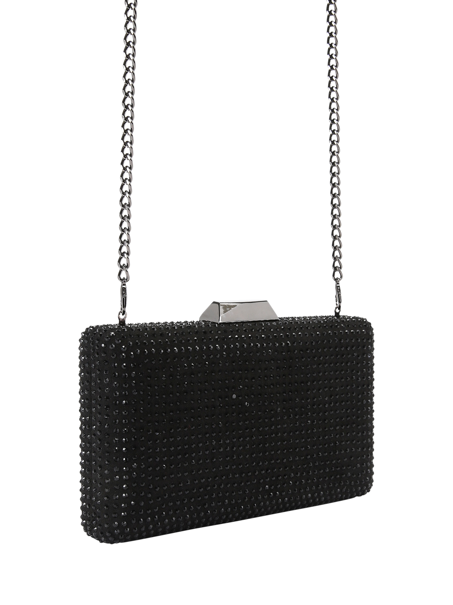 Product image 4 of 6, which shows KG Kurt Geiger Bella Gem Clutch Bag, Black