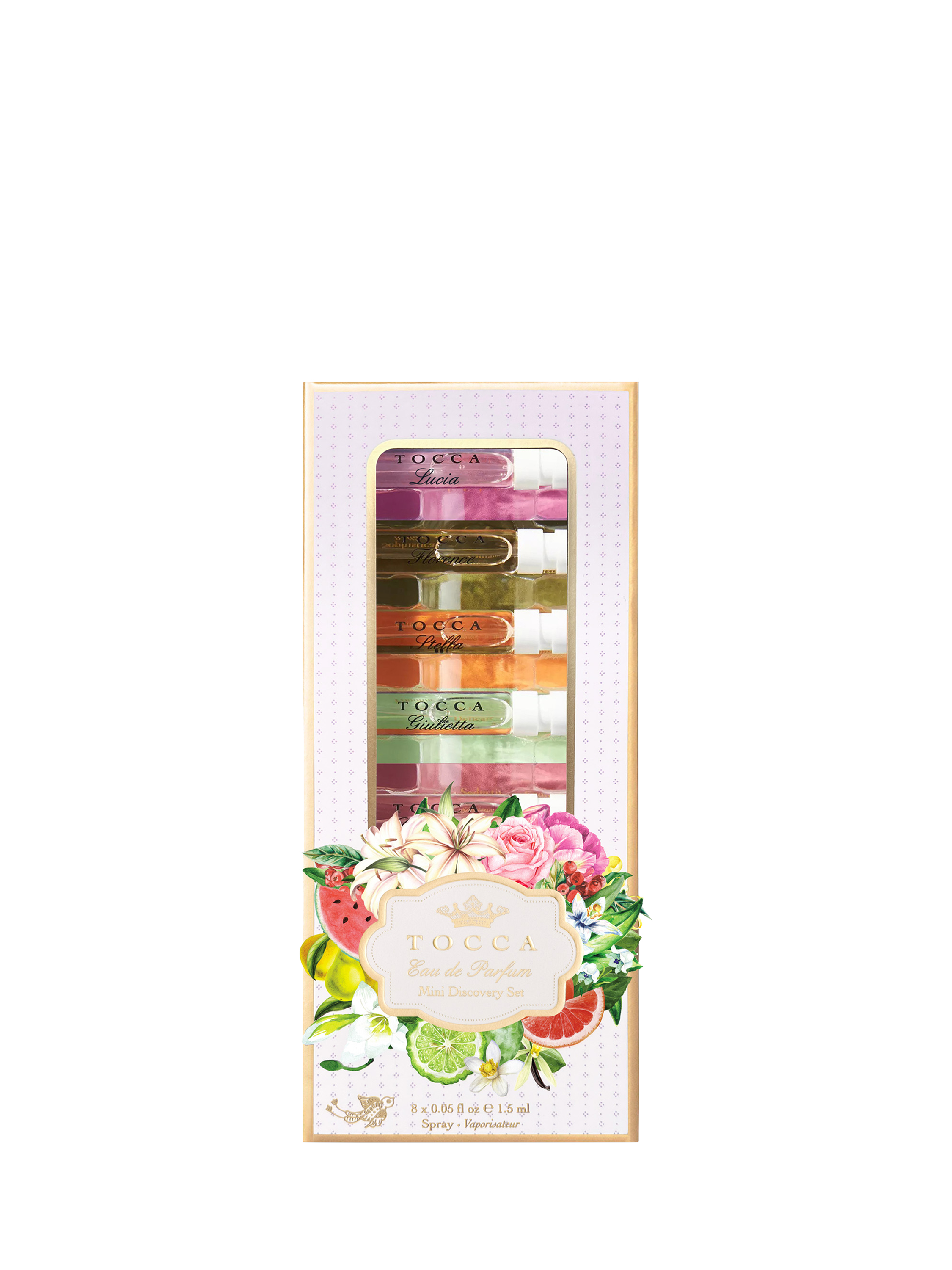 Product image 2 of 3, which shows TOCCA Eau de Parfum Mini Discovery Fragrance Gift Set, 8 x 1.5ml