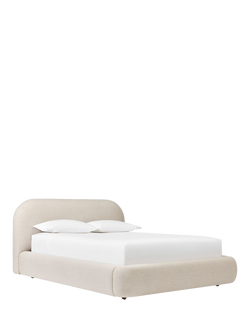 West Elm Laurent Upholstered Bed Frame, Double, Natural, Pebble
