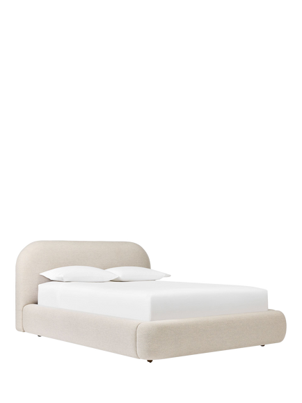 West Elm Laurent Upholstered Bed Frame, Super King Size, Natural, Pebble