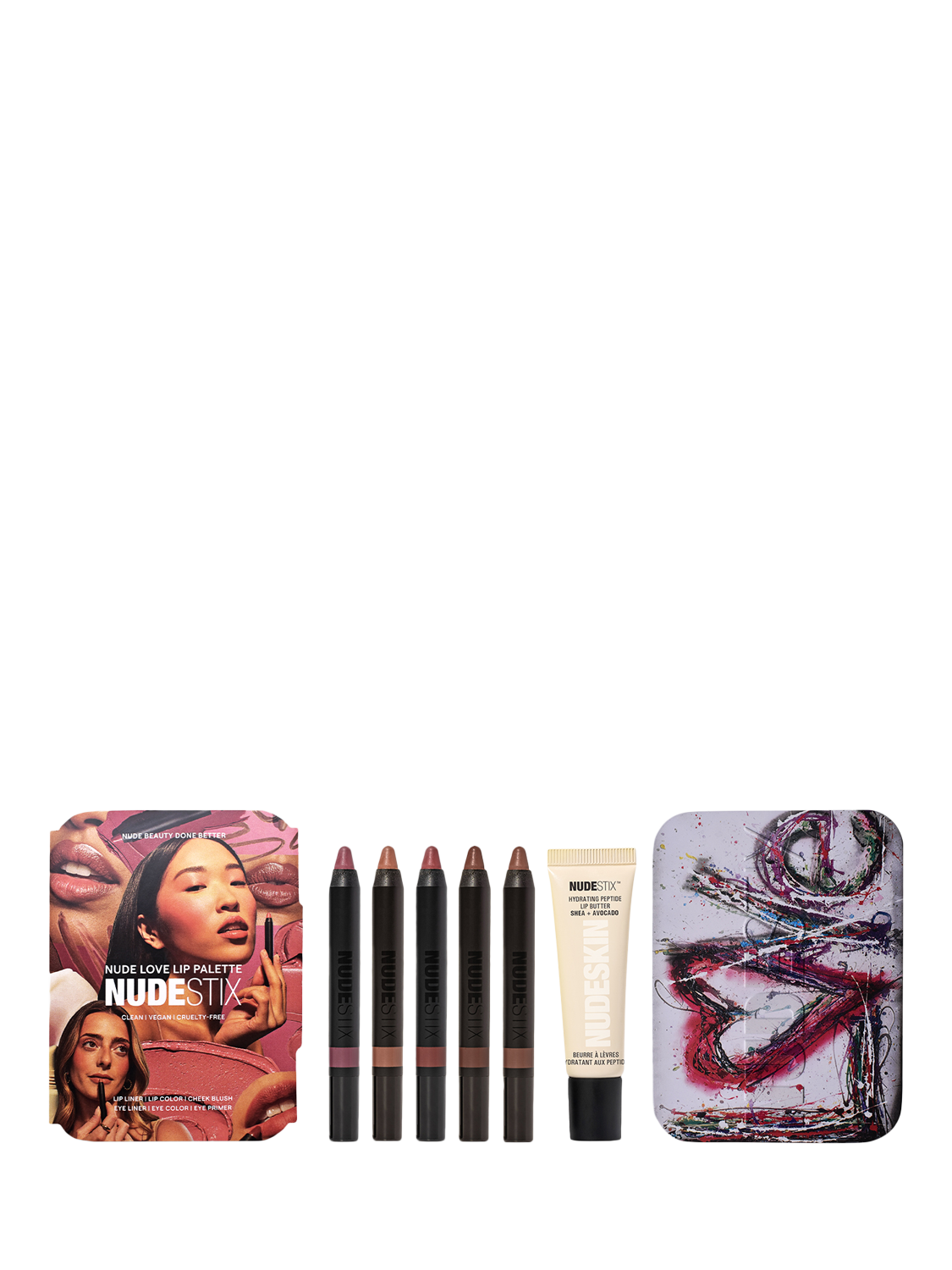Product image 1 of 11, which shows Nudestix Nude Love Lip Palette, Multi
