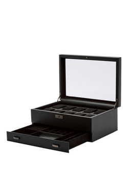WOLF Axis Vegan Leather 10 Piece Watch Box with Storage, Powder Coated Steel - view 2, Powder Coat