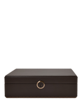 WOLF Earth Apple Leather 5 Piece Watch Box with Storage, Coffee