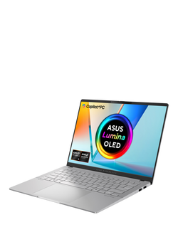 ASUS Vivobook S14 Copilot+ PC Laptop, AMD Ryzen AI 5 Processor, 16GB RAM, 1TB SSD, 14” WUXGA OLED, Silver, Silver