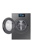 Samsung WF90F09C4SU1 Freestanding ecobubble™ Washing Machine, AI Energy, 9kg Load, 1400rpm, Dark Steel