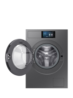 Samsung Series 9 AI Home WF90F09C4SU1 Smart Washing Machine, 9kg Load, 1400rpm Spin, Dark Silver - view 2, Dark Steel