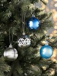 John Lewis Shatterproof Baubles, Box of 30, Blue/Silver