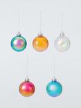 John Lewis Shatterproof Baubles, Box of 30, Iridescent