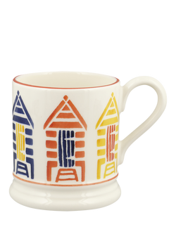 Emma Bridgewater Beach Hut Half Pint Earthenware Mug, 300ml, Multi