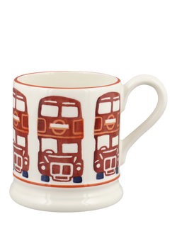 Emma Bridgewater London Buses Half Pint Earthenware Mug, 300ml, Red, 