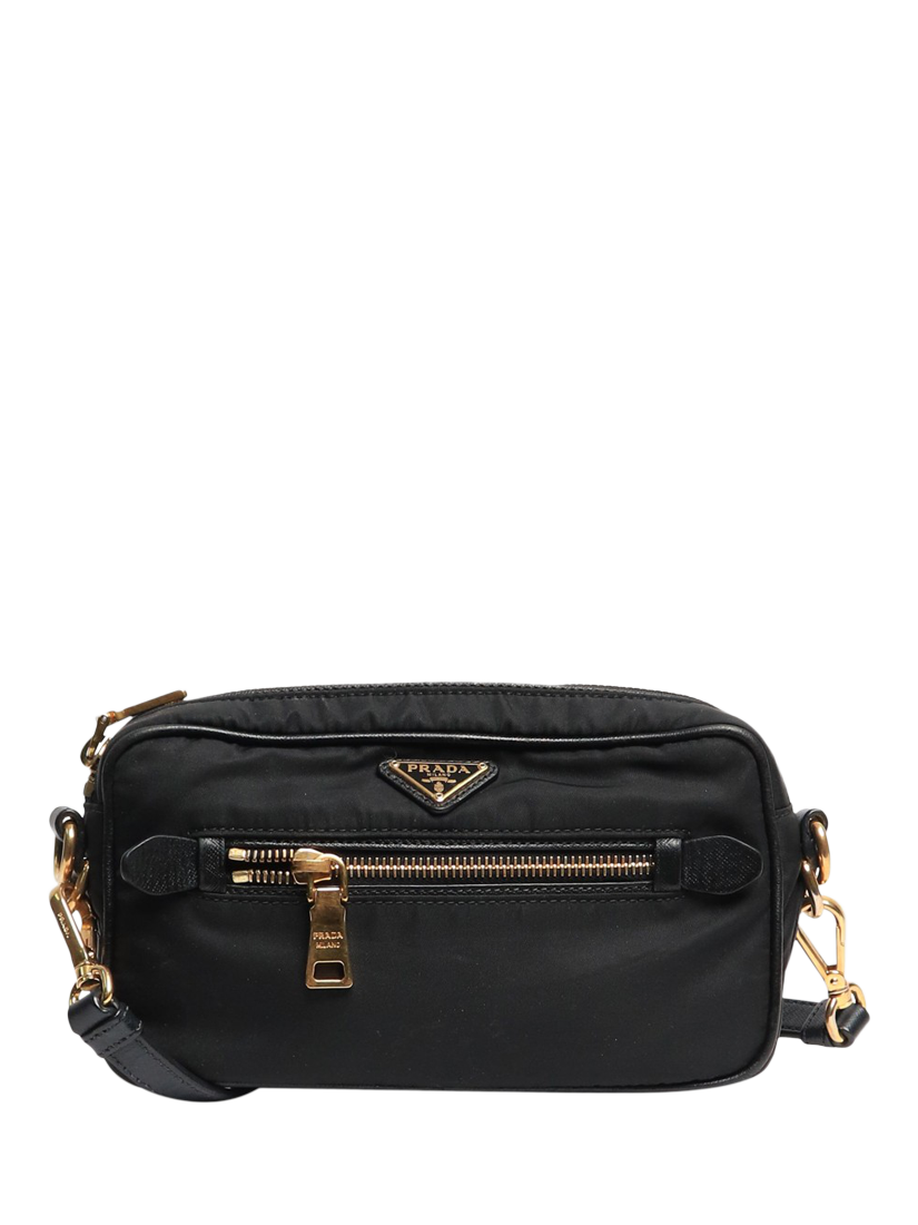 Pre-loved Prada Tessuto Nylon Pouch Cross Body Bag, Black