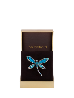 Jon Richard Silver Plated Dragonfly Brooch, Blue - view 2, Blue