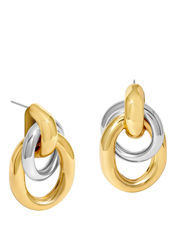 Jon Richard Two Tone Door Knocker Earrings, Gold/Silver, Gold/Silver
