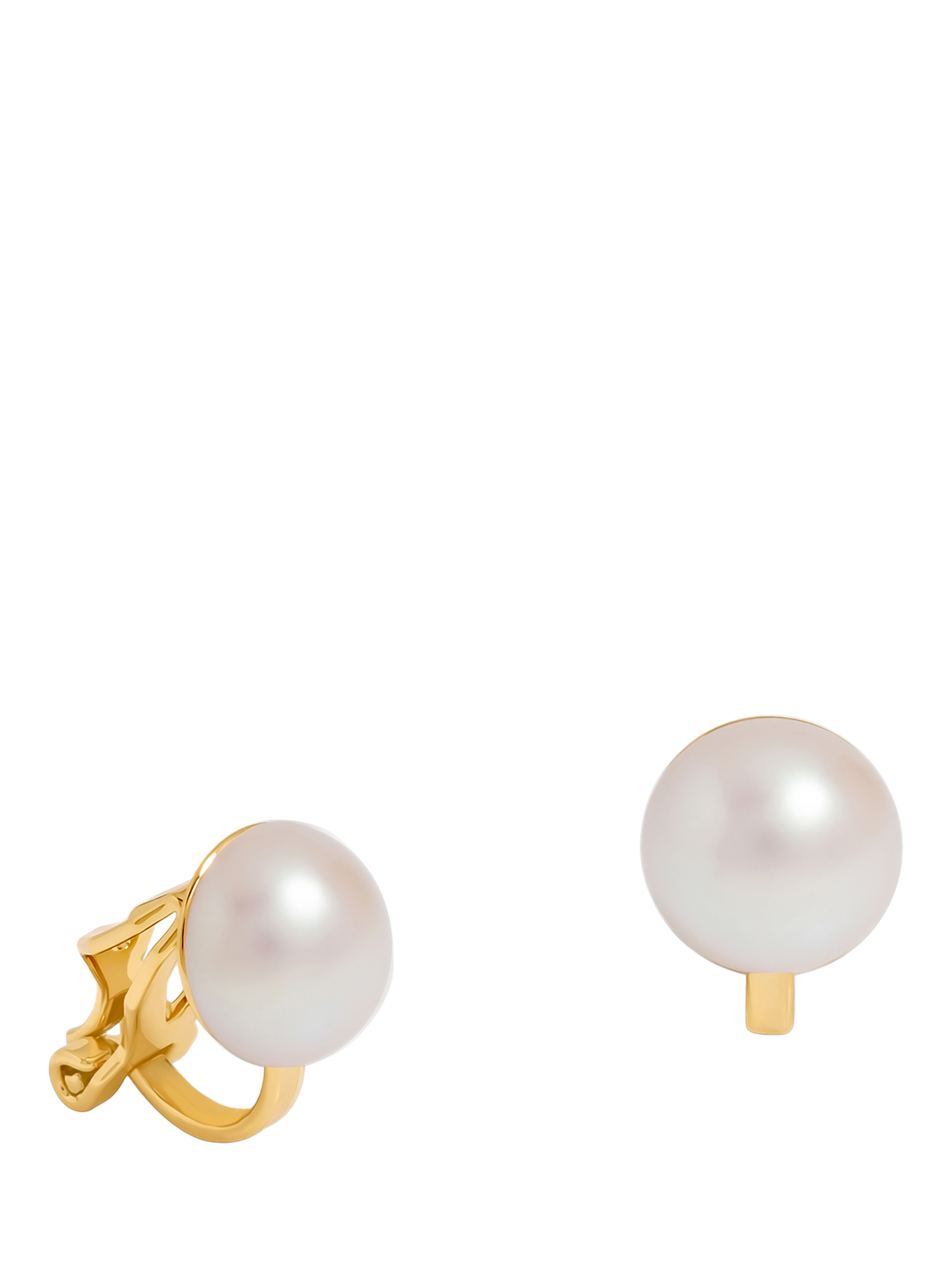 Product image 1 of 1, which shows Jon Richard Gold Plated Pearl Clip Earrings, Gold