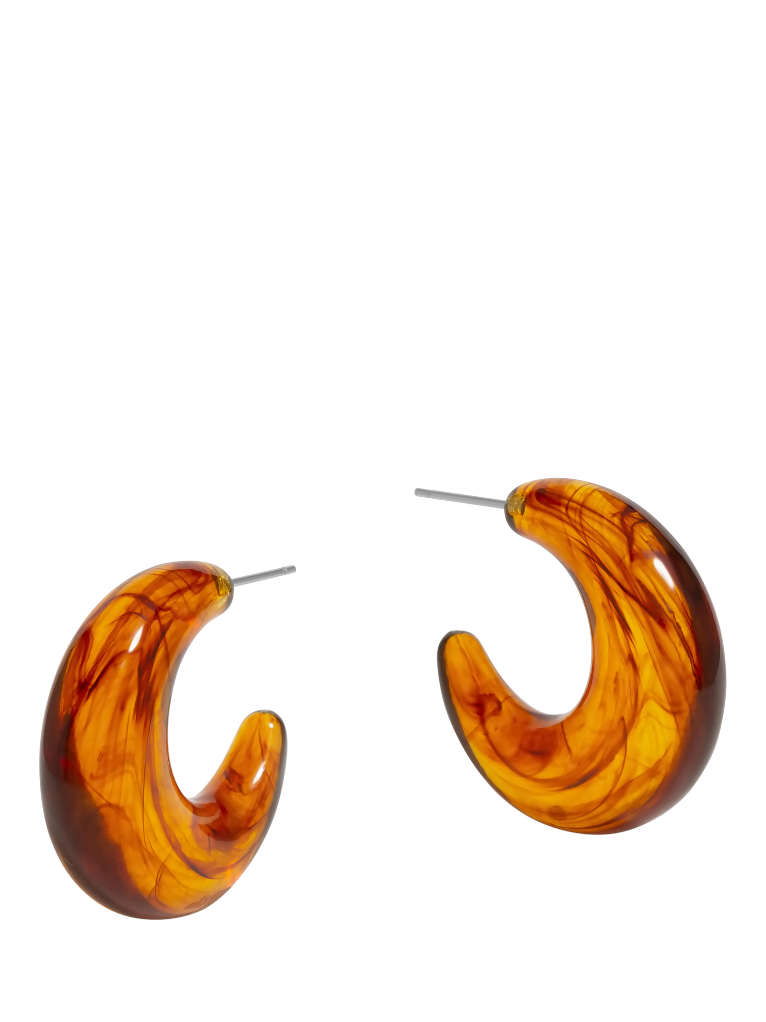 Product image 1 of 1, which shows Jon Richard Resin Hoop Earrings, Brown