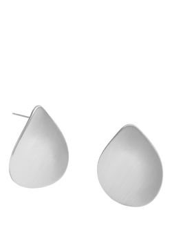 Jon Richard Brushed Earrings, Silver
