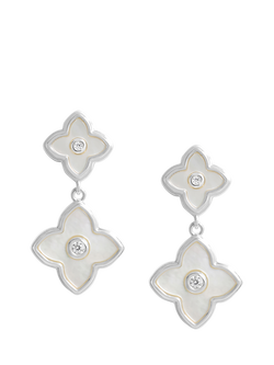 Jon Richard Silver Plated And Mother Of Pearl Clove Earrings, Silver, Silver