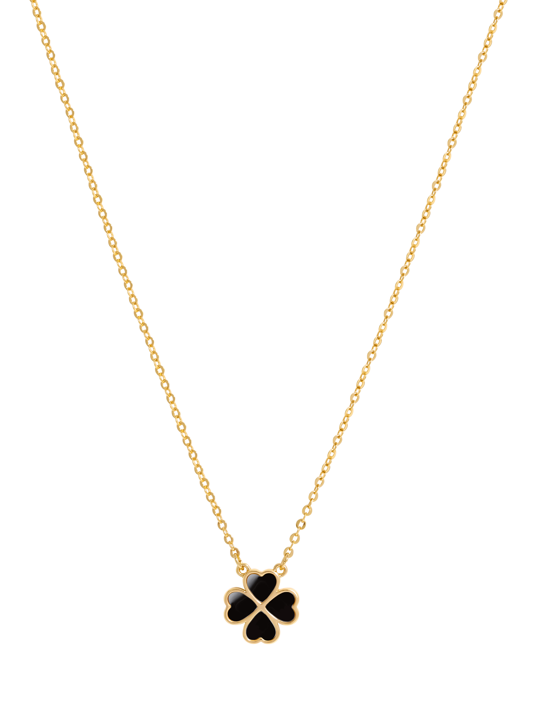 Product image 1 of 1, which shows Jon Richard Jet Heart Clover Pendant, Gold