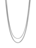 Jon Richard Silver Plated Double Row Snake Chain Necklace, Silver