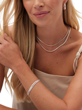 Jon Richard Silver Plated Double Row Snake Chain Necklace, Silver