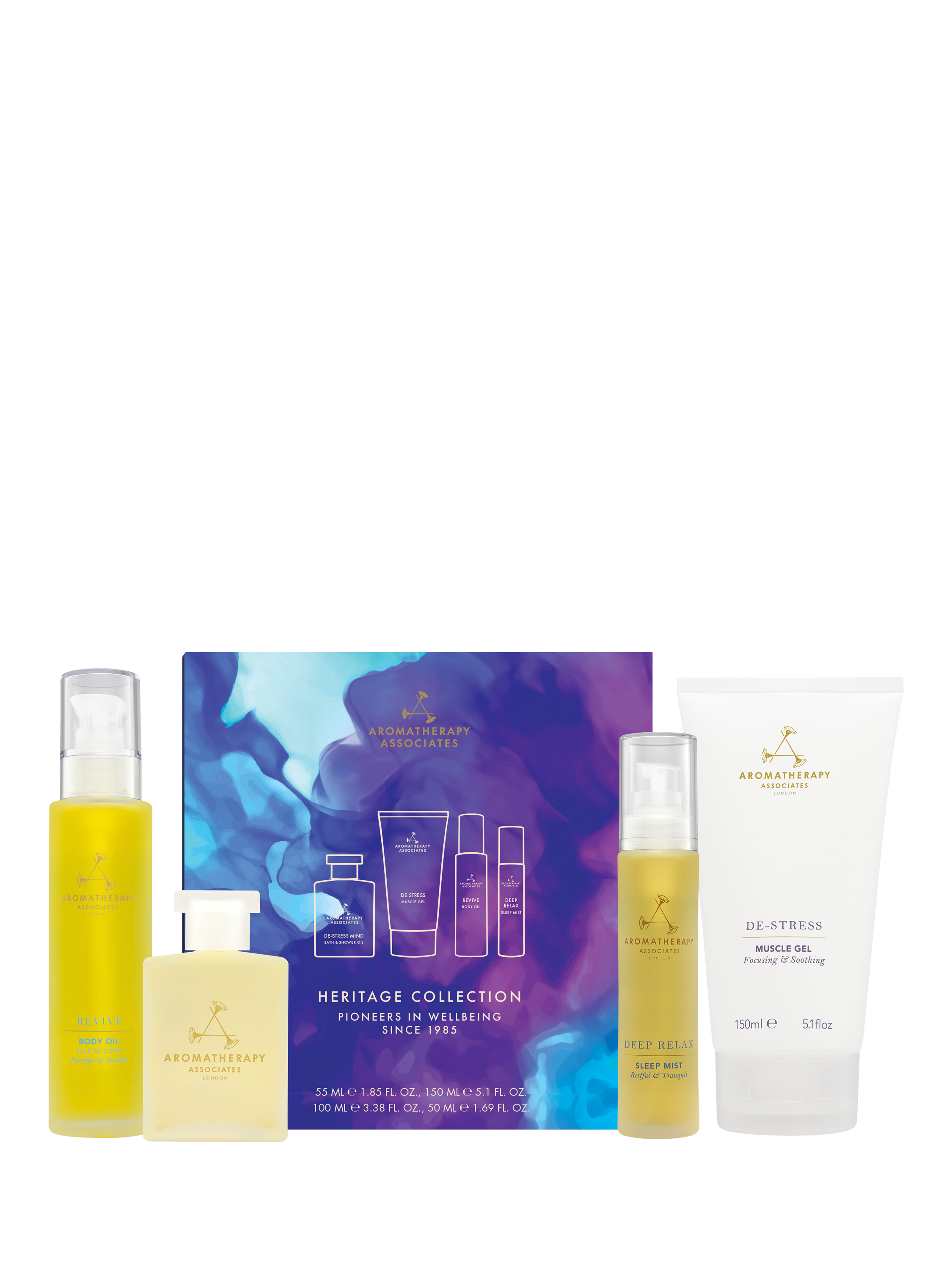 Product image 1 of 6, which shows Aromatherapy Associates Heritage Collection Bodycare Gift Set