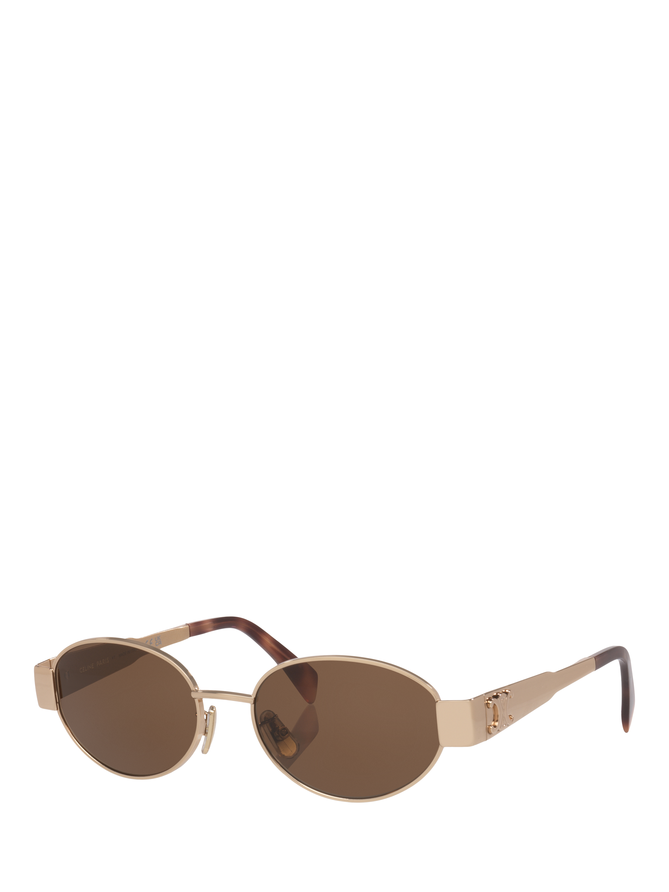 Product image 1 of 5, which shows Celine CL000502 Men's Oval Sunglasses, Gold Pink