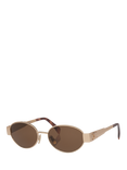 Celine CL000502 Men's Oval Sunglasses, Gold Pink