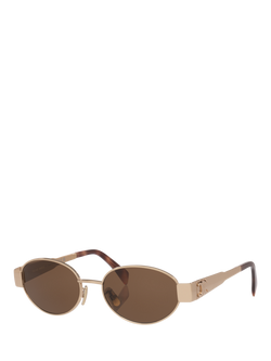 Celine CL000502 Men's Oval Sunglasses, Gold Pink, Gold Pink