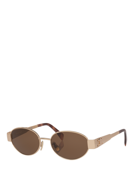 Celine CL000502 Men's Oval Sunglasses, Gold Pink, Gold Pink