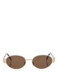 Celine CL000502 Men's Oval Sunglasses, Gold Pink