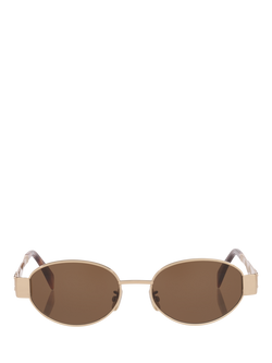 Celine CL000502 Men's Oval Sunglasses, Gold Pink - view 2, Gold Pink