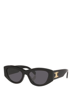 Celine CL000503 Women's Cat's Eye Sunglasses, Black, Black