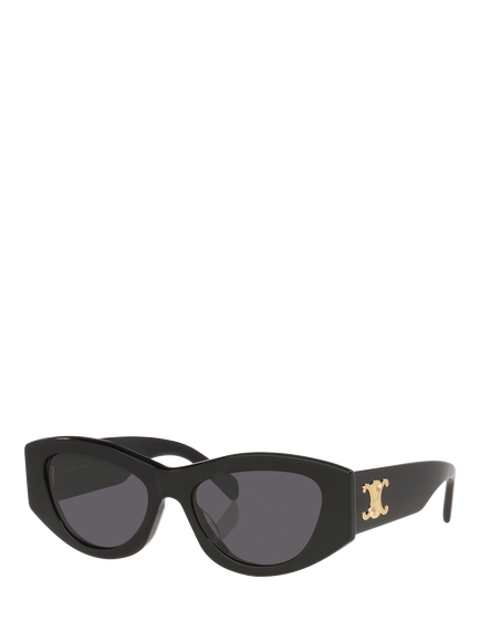 Celine CL000503 Women's Cat's Eye Sunglasses, Black, Black