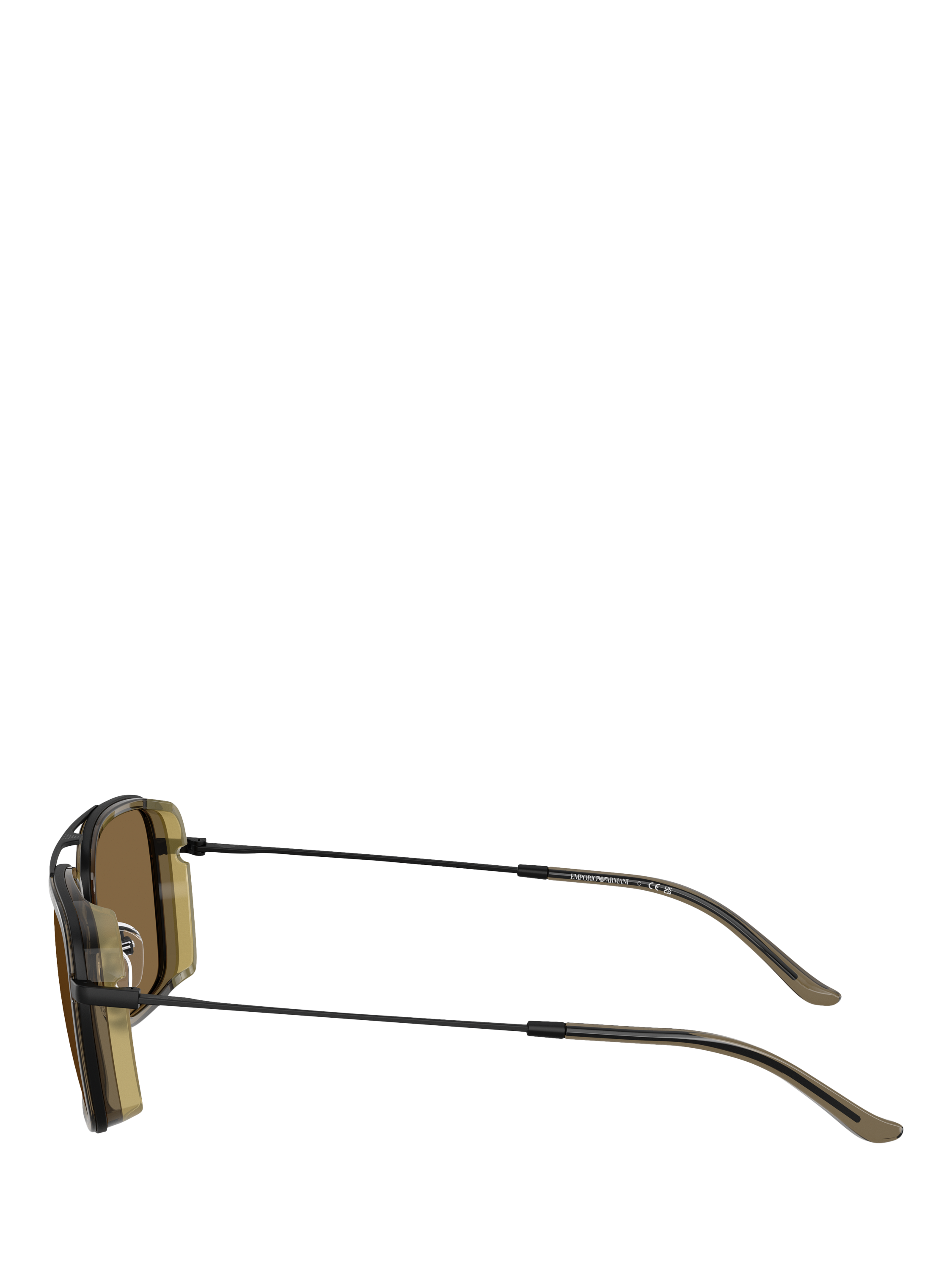 Product image 3 of 5, which shows Emporio Armani EA2162 Men's Square Sunglasses, Matte Black/Brown