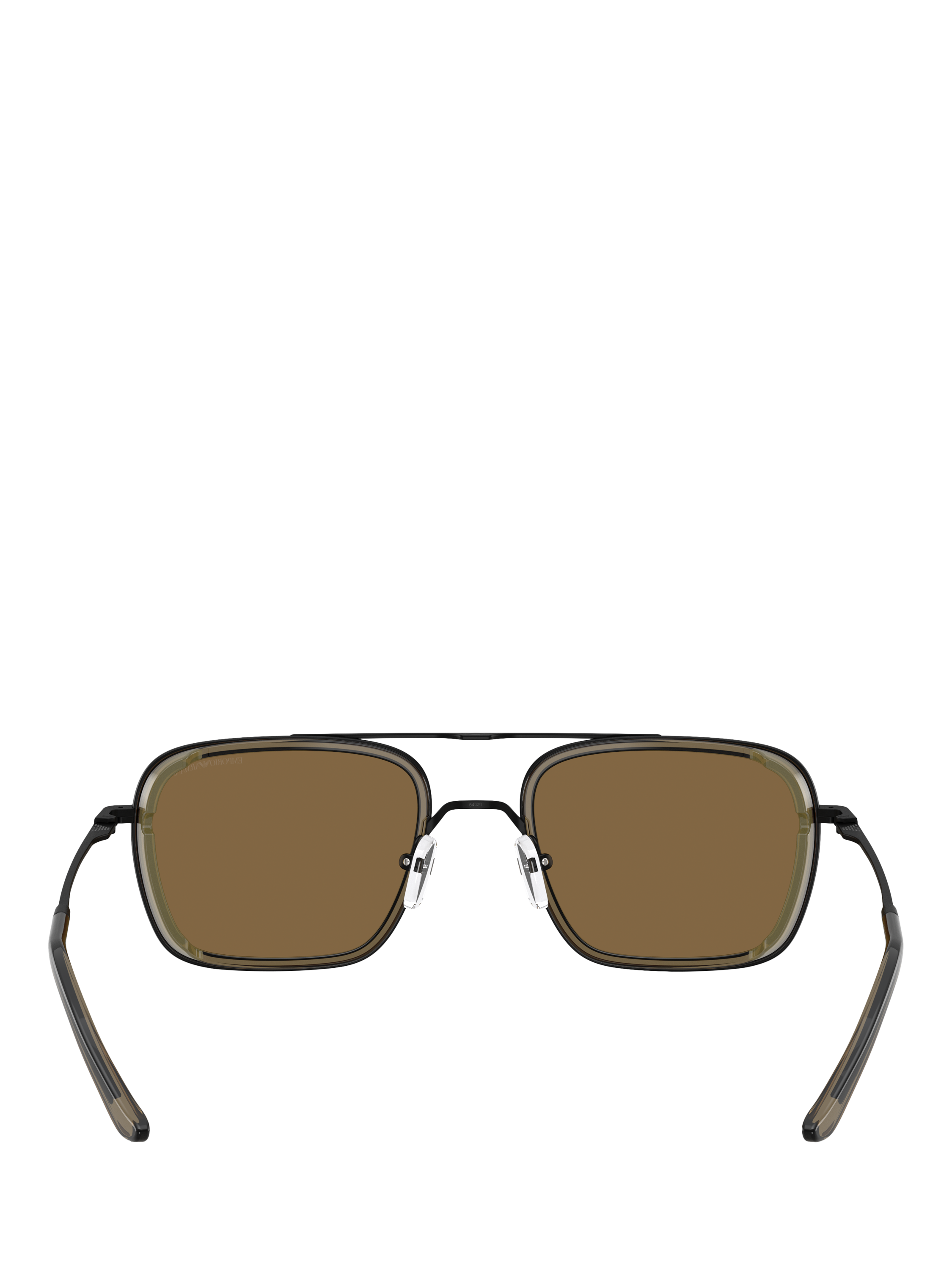 Product image 4 of 5, which shows Emporio Armani EA2162 Men's Square Sunglasses, Matte Black/Brown
