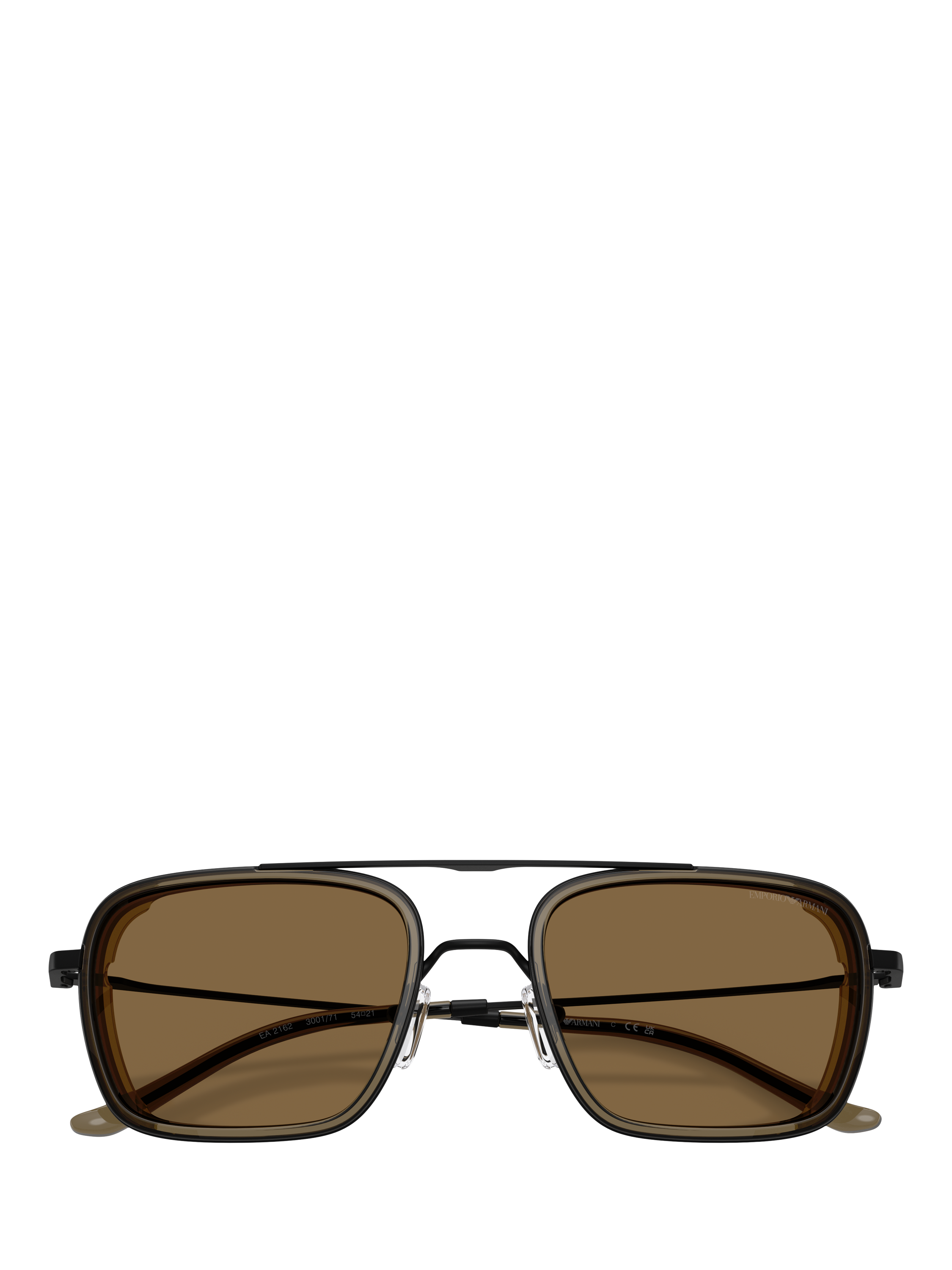Product image 5 of 5, which shows Emporio Armani EA2162 Men's Square Sunglasses, Matte Black/Brown