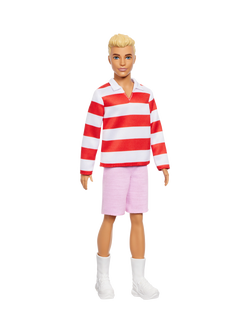 Barbie Fashionista Red & White Stripe Doll, Multi