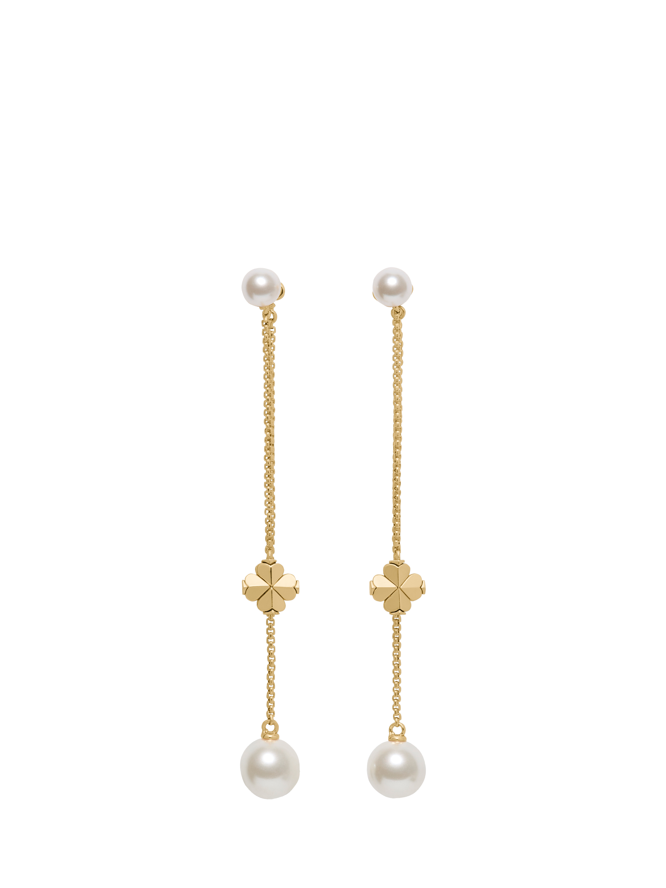 kate spade new york Flower Pearl Chain Linear Earrings