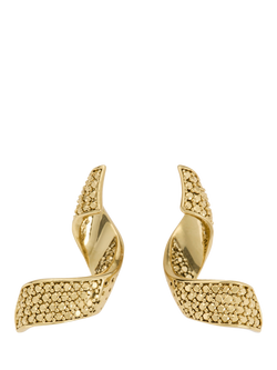 kate spade new york Curved Wave Stud Earrings, Clear/Gold
