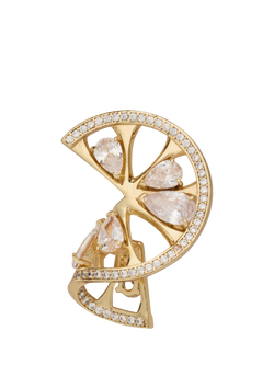 kate spade new york Curved Cubic Zirconia Earrings, Clear/Gold - view 2, Clear/Gold