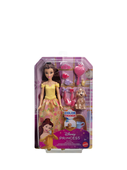 Disney Beauty & the Beast Princess Belle with Colour Change Bathe & Brush Dog, Multi