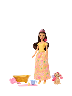 Disney Beauty & the Beast Princess Belle with Colour Change Bathe & Brush Dog - view 2, Multi